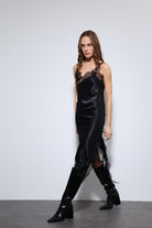 Antioch-Siyah Asimetrik Dantel Elbise-Elbise-4-Milagron.com