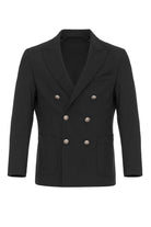Antioch Siyah Astarsız Kruvaze Erkek Blazer Ceket