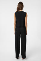 Antioch-Siyah Bağ Detaylı Dokulu Kadın Takım-Alt - Üst Takım-4-Milagron.com