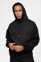 Antioch-Siyah Baklava Desenli Oversize Erkek Eşofman Takımı-Alt - Üst Takım-2-Milagron.com