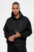 Antioch-Siyah Baklava Desenli Oversize Erkek Eşofman Takımı-Alt - Üst Takım-3-Milagron.com