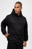 Antioch-Siyah Baklava Desenli Oversize Erkek Eşofman Takımı-Alt - Üst Takım-5-Milagron.com