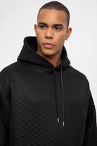 Antioch-Siyah Baklava Desenli Oversize Erkek Eşofman Takımı-Alt - Üst Takım-6-Milagron.com