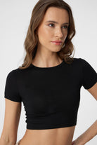 Antioch Siyah Basic Crop Kadın Top