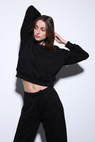 Antioch-Antioch Siyah Basic Kadın Sweatshirt-Sweatshirt-1-Milagron.com