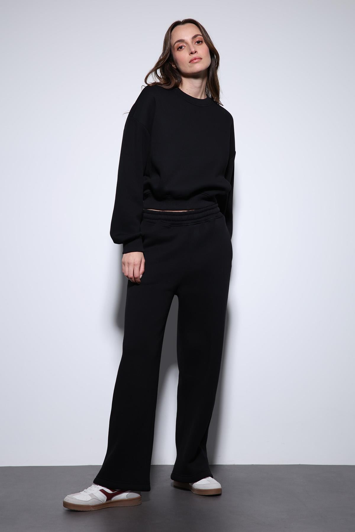 Antioch Siyah Basic Kadın Sweatshirt