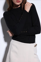 Antioch-Antioch Siyah Basic Kadın Triko Kazak-Kazak-4-Milagron.com