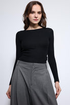 Antioch-Siyah Basic Uzun Kollu T Shirt-T-Shirt-2-Milagron.com