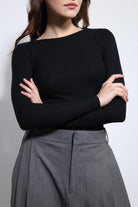 Antioch-Siyah Basic Uzun Kollu T Shirt-T-Shirt-3-Milagron.com