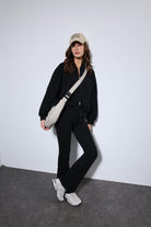 Antioch-Siyah Bomber Ceket Ve İspanyol Paça Eşofman Takım-Takım-4-Milagron.com