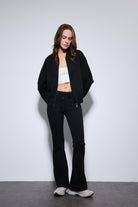 Antioch-Siyah Bomber Ceket Ve İspanyol Paça Eşofman Takım-Takım-5-Milagron.com