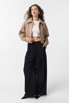 Antioch-Siyah Çift Pilili Kadın Pantolon-Kumaş Pantolon-2-Milagron.com