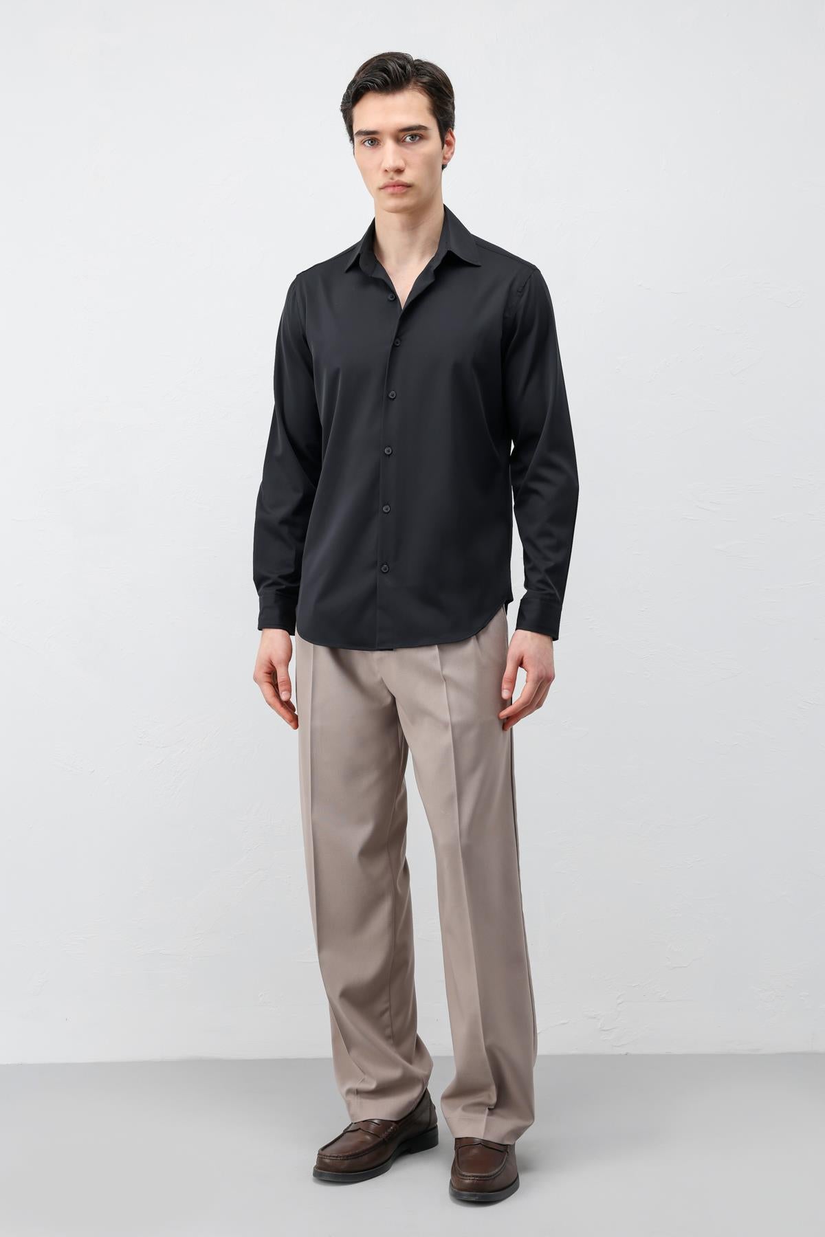 Antioch Siyah Comfort Slim Erkek Gömlek