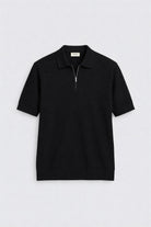 Antioch Siyah Comfort Slim Fermuarlı Erkek Triko T-Shirt