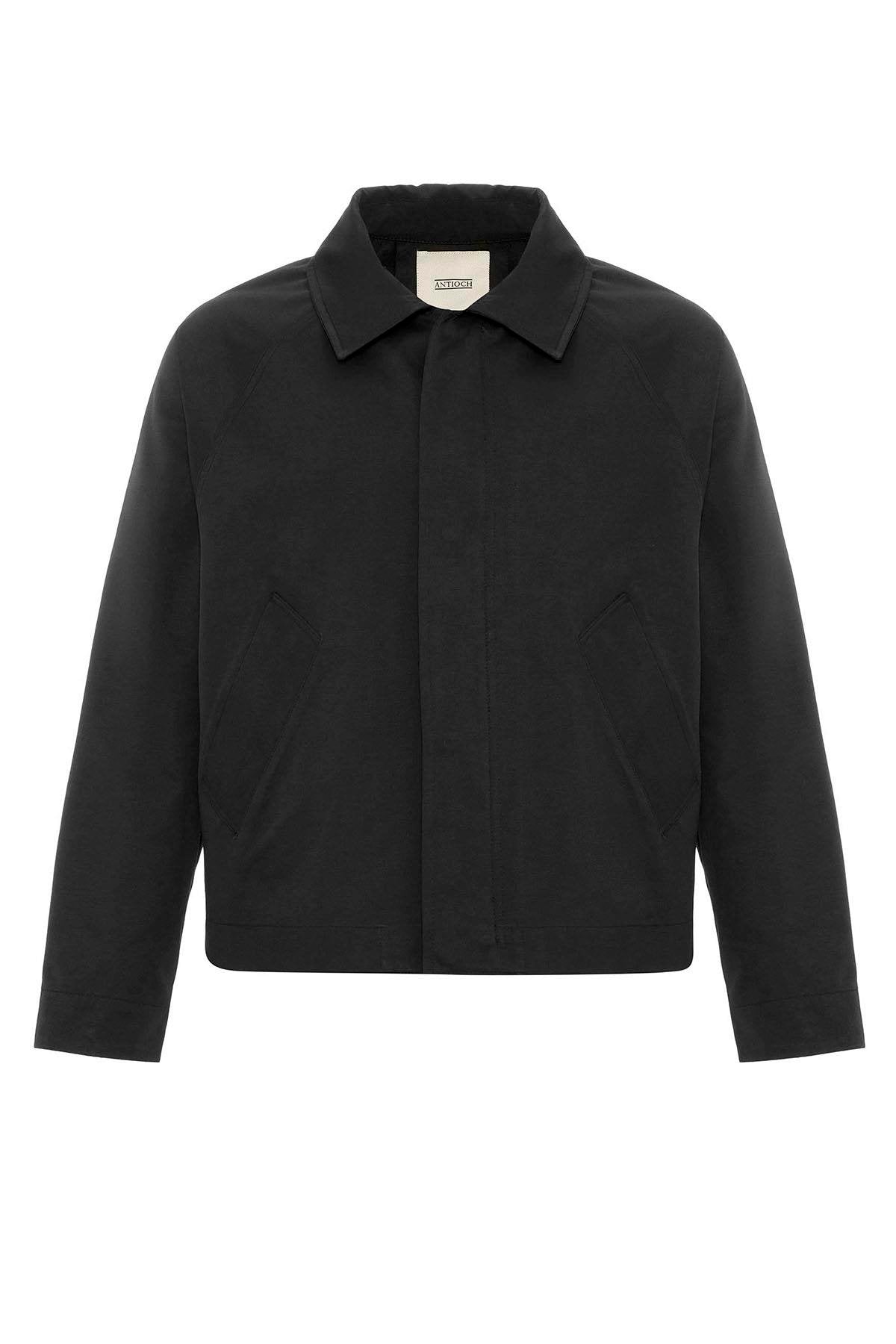Antioch-Siyah Crop Fit Baharlık Erkek Mont-Mont-3-Milagron.com