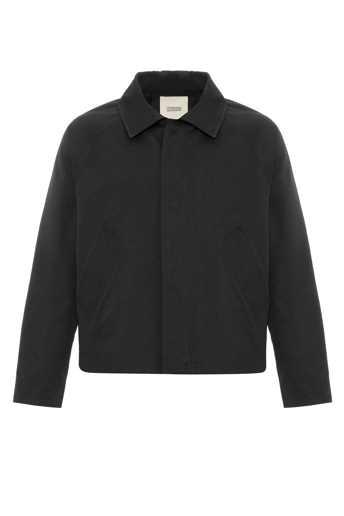Antioch-Siyah Crop Fit Baharlık Erkek Mont-Mont-3-Milagron.com