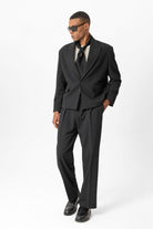 Antioch-Siyah Crop Fit Erkek Blazer Ceket-Ceket-4-Milagron.com