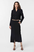 Antioch-Siyah Crop Kadın Blazer Ceket-Blazer Ceket-2-Milagron.com