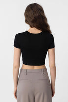 Antioch Siyah Crop Kadın T-Shirt