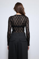 Antioch-Siyah Dantel Detaylı Transparan Bluz-Bluz-6-Milagron.com