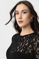 Antioch-Siyah Dantel Transparan Kadın Top-Top-3-Milagron.com