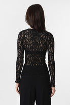 Antioch-Siyah Dantel Transparan Kadın Top-Top-4-Milagron.com