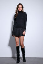 Antioch-Siyah Dik Yaka Triko Kazak-Kazak & Triko-4-Milagron.com