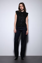 Antioch-Siyah Dokulu Kadın Triko Yelek-Yelek-2-Milagron.com