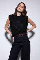 Antioch-Siyah Dokulu Kadın Triko Yelek-Yelek-4-Milagron.com