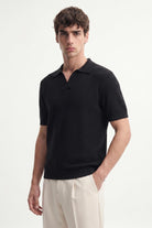 Antioch Siyah Dokulu Polo Yaka Erkek T-Shirt
