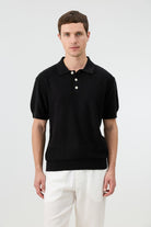 Antioch Siyah Dokulu Polo Yaka Triko Erkek T-Shirt