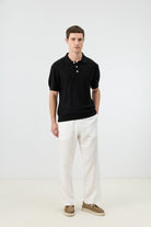 Antioch Siyah Dokulu Polo Yaka Triko Erkek T-Shirt
