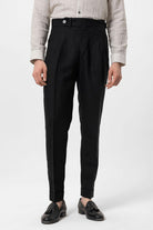 Antioch-Siyah Duble Paça Yüksek Bel Erkek Pantolon-Pantolon-1-Milagron.com