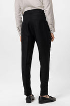 Antioch-Siyah Duble Paça Yüksek Bel Erkek Pantolon-Pantolon-5-Milagron.com