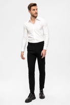 Antioch-Siyah Erkek Aksesuar Detaylı Slim Fit Pantolon-Kumaş Pantolon-3-Milagron.com