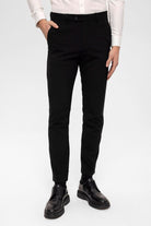 Antioch-Siyah Erkek Aksesuar Detaylı Slim Fit Pantolon-Kumaş Pantolon-4-Milagron.com