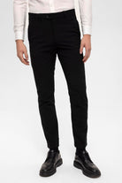 Antioch-Siyah Erkek Aksesuar Detaylı Slim Fit Pantolon-Kumaş Pantolon-5-Milagron.com