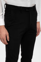 Antioch-Siyah Erkek Aksesuar Detaylı Slim Fit Pantolon-Kumaş Pantolon-7-Milagron.com