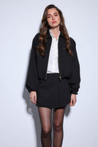 Antioch-Siyah Fermuarlı Bomber Kadın Ceket-Ceket-2-Milagron.com