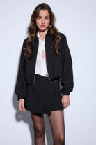 Antioch-Siyah Fermuarlı Bomber Kadın Ceket-Ceket-5-Milagron.com