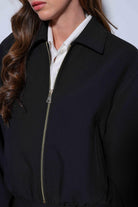 Antioch-Siyah Fermuarlı Bomber Kadın Ceket-Ceket-7-Milagron.com