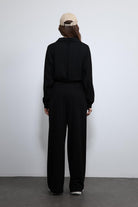 Antioch-Siyah Geniş Paça çizgili Eşofman Takım-Takım-8-Milagron.com