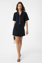 Antioch-Siyah Gömlek Şort Kadın Takım-Alt - Üst Takım-1-Milagron.com