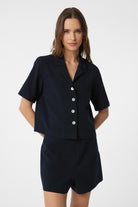 Antioch-Siyah Gömlek Şort Kadın Takım-Alt - Üst Takım-2-Milagron.com