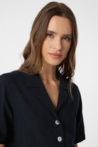 Antioch-Siyah Gömlek Şort Kadın Takım-Alt - Üst Takım-5-Milagron.com