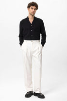 Antioch-Siyah Hakim Yaka Örme Dokulu Erkek Gömlek-Gömlek-4-Milagron.com