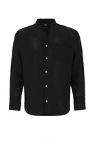 Antioch-Siyah Hakim Yaka Örme Dokulu Erkek Gömlek-Gömlek-7-Milagron.com