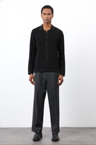 Antioch-Siyah İnce örgü Triko Erkek Hırka-Hırka-3-Milagron.com