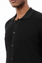 Antioch-Siyah İnce örgü Triko Erkek Hırka-Hırka-5-Milagron.com