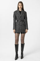 Antioch-Siyah Kadın Balıksırtı Desenli Blazer Ceket-Ceket-3-Milagron.com